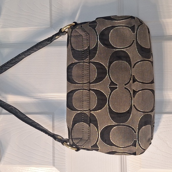 Coach Gold and Black  Bag with Signature Monogram - Picture 2 of 4